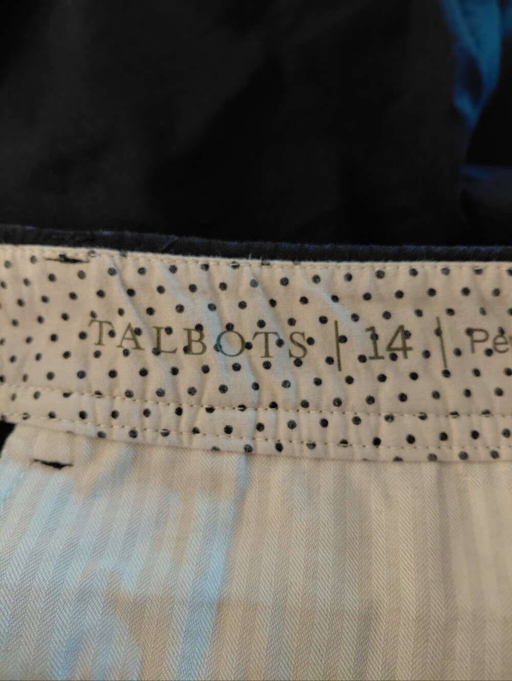 TALBOTS SZ 14 NAVY PERFECT SHORT CHINO COTTON BLEND BERMUDA NAUTICAL PREPPY - Picture 6 of 8